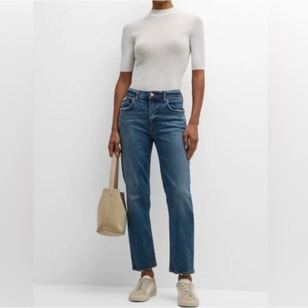 Agolde Kye Mid Rise Straight Cropped Jeans In Notion 24 Nwt